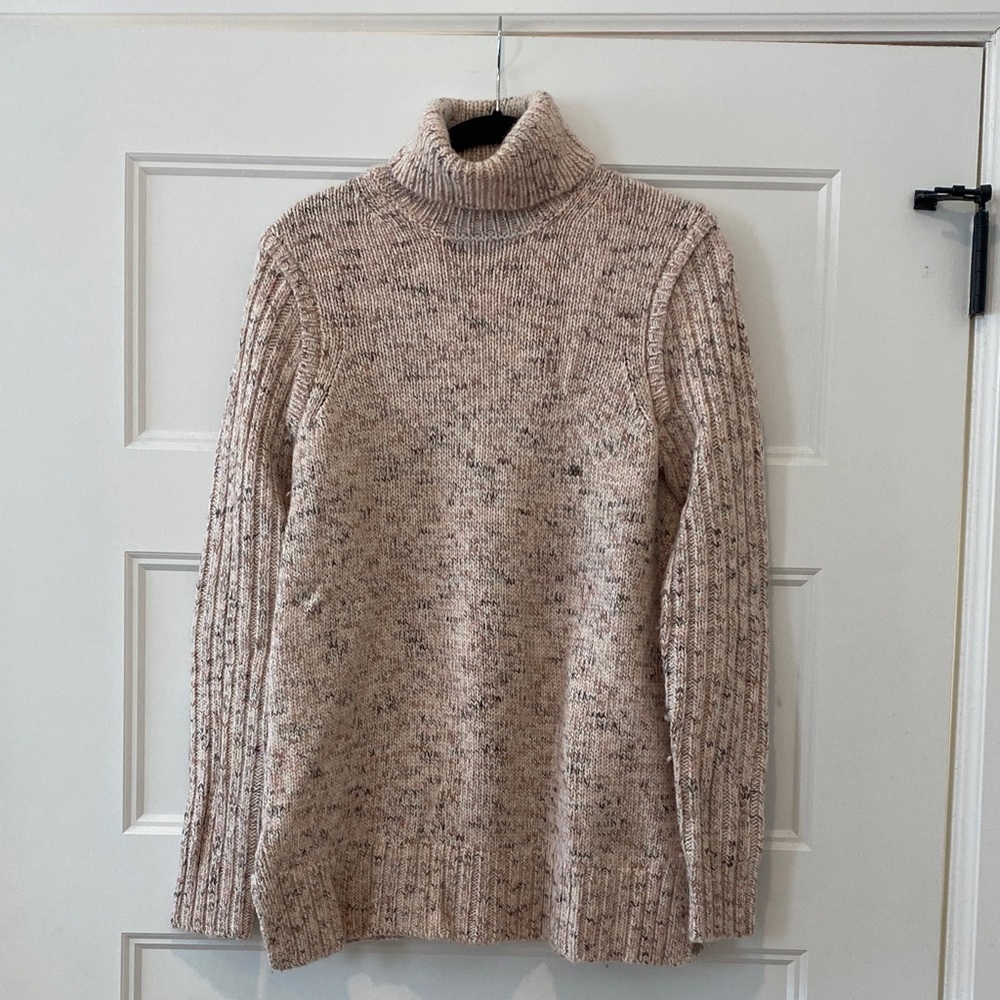 J. Crew Cream Speckled Turtleneck Sweater
